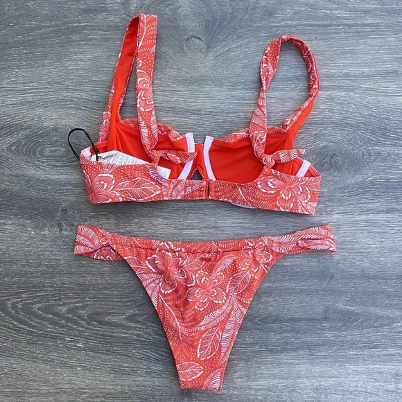 Rip Curl Rio Floral Balconette & Skimpy Bottoms, hot orange - Picture 11 of 16
